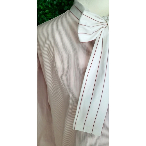 30. Thomas Mason® for J.Crew relaxed tie-neck shirt in stripe - Picture 6 of 10